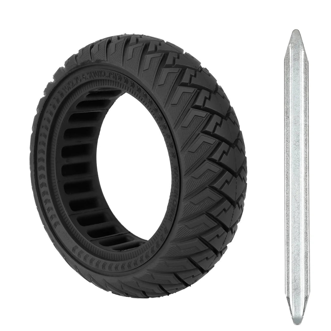 Black Ulip 10*2.70-6.5 10*2.75 Pneumatico solido off-road Wings con leva a piede di porco da 25 cm Pneumatico solido da 10 pollici 10x2.70-6.5 per scooter elettrico Kugoo G-Booster Pneumatici solidi off-road antiscivolo e resistenti all&