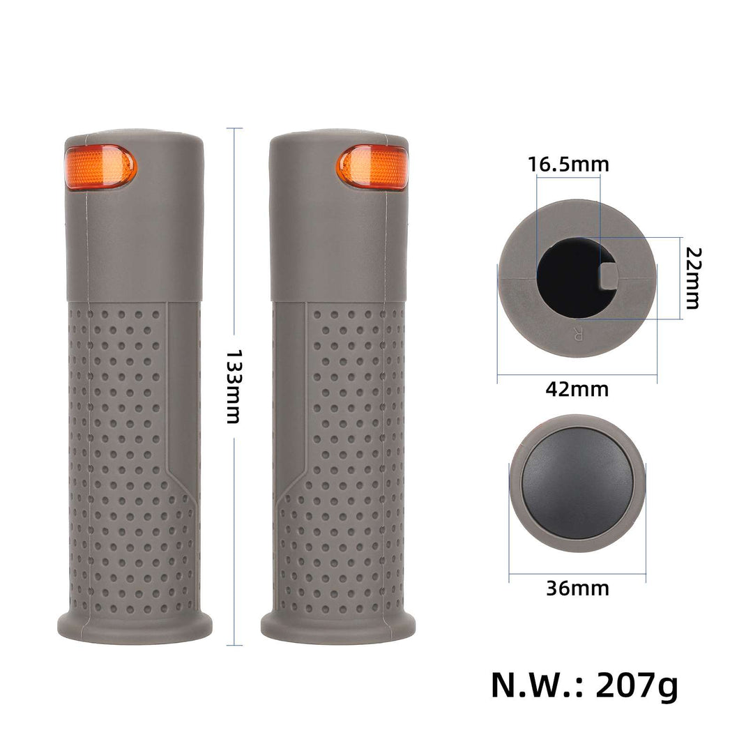 Gray Electric Scooter Turn Signal, USB Rechargeable Scooter Handle Grips,Smart Scooter Handlebar Warning Light with Remote Control, Waterproof Compatible with XIAOMI M365 Pro2 1S Ninebot G30 ES1 ES2 ES4 Electric Scooters