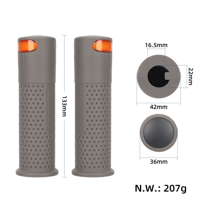 Gray Electric Scooter Turn Signal, USB Rechargeable Scooter Handle Grips,Smart Scooter Handlebar Warning Light with Remote Control, Waterproof Compatible with XIAOMI M365 Pro2 1S Ninebot G30 ES1 ES2 ES4 Electric Scooters