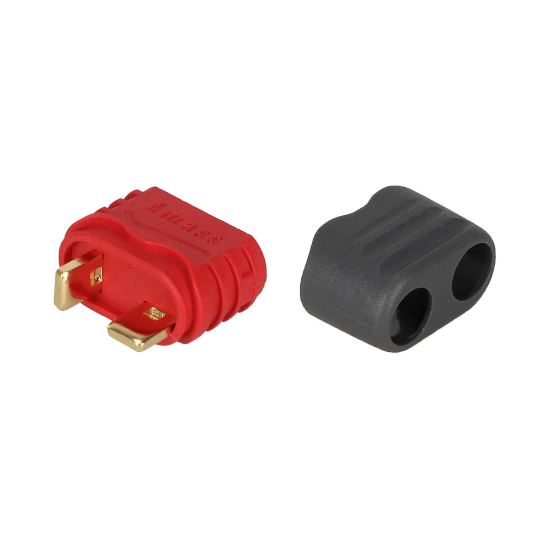 Amass AM1015E-F Original Female T Plug Anti Slip Connector with Sheath AM1015E-F Upgrated Sheathed T Plug Connectors Dean Style Female Protection Cover for RC Battery ESC Motor Controller