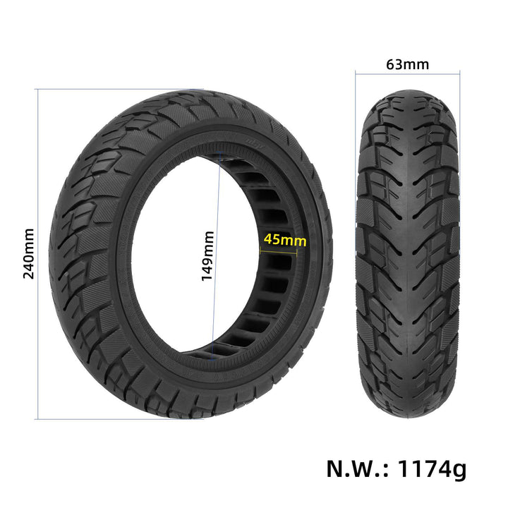 Black Ulip 10*2.5 60/70-6.5 Pneumatico Solido Off-road con Scanalatura 45mm Ulip 10*2.5 Pneumatici Anti-esplosione a Nido d&