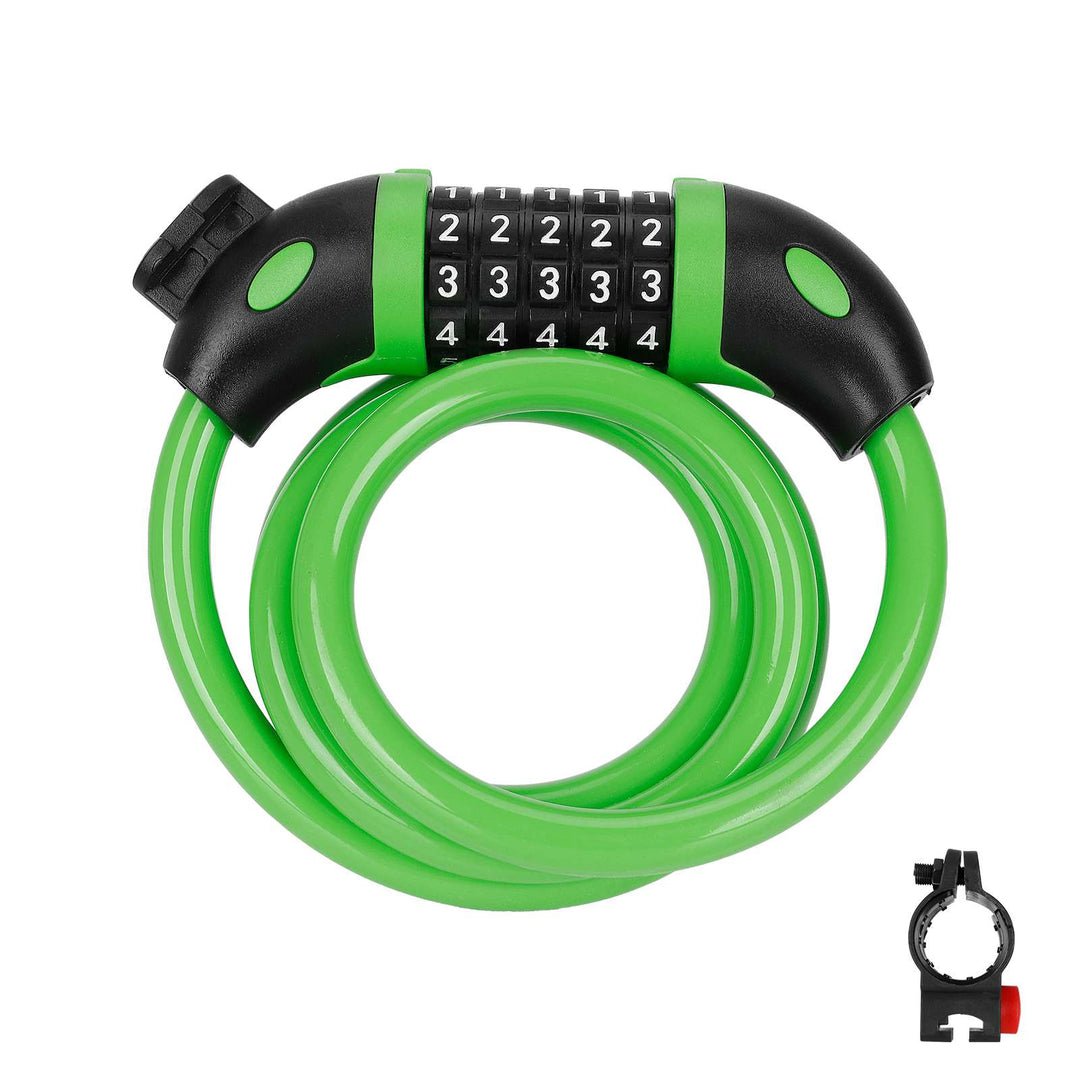 Lucchetto Nero a Cinque Cifre con Combinazione 5 Cifre Lucchetto per Bicicletta 1250mm * 12mm Cavo d&