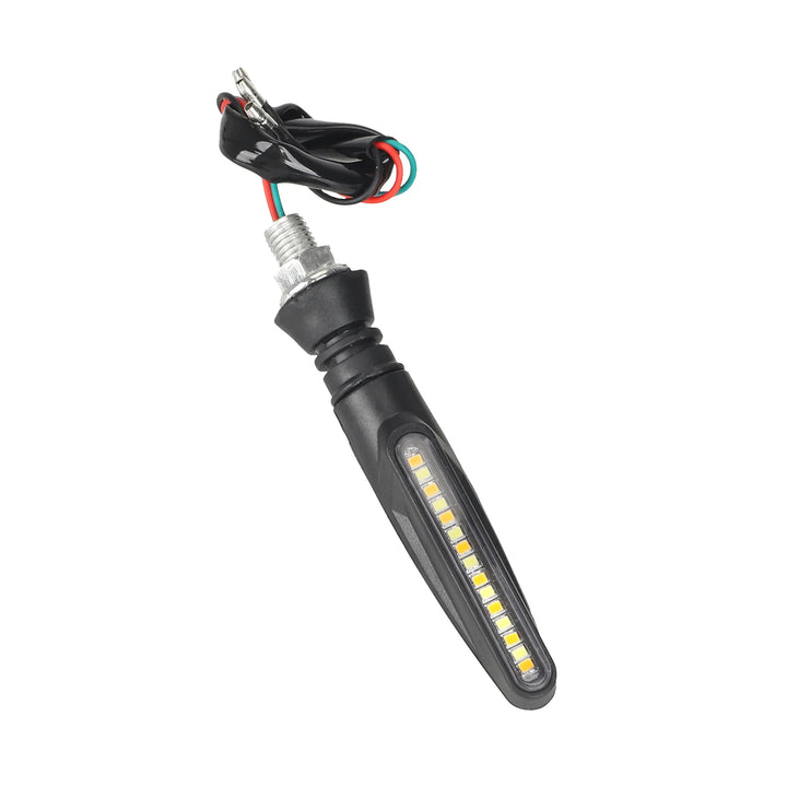 Motorcycle LED 12V Turn Signal Lights with White Daytime Running Lights and Yellow Sequential Turn Signal Lights - Aftermarket Modification Kit