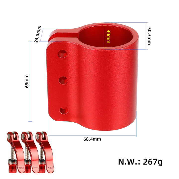 Morsetto rosso con 3 blocchi per monopattino Kaabo Mantis 10 Kaabo 3 fori rinforzati per bloccaggio per Kaabo Mantis 10 Morsetto Clip Blocco Asta Rinforza Sicurezza Estesa Blocco Pieghevole Supporto
