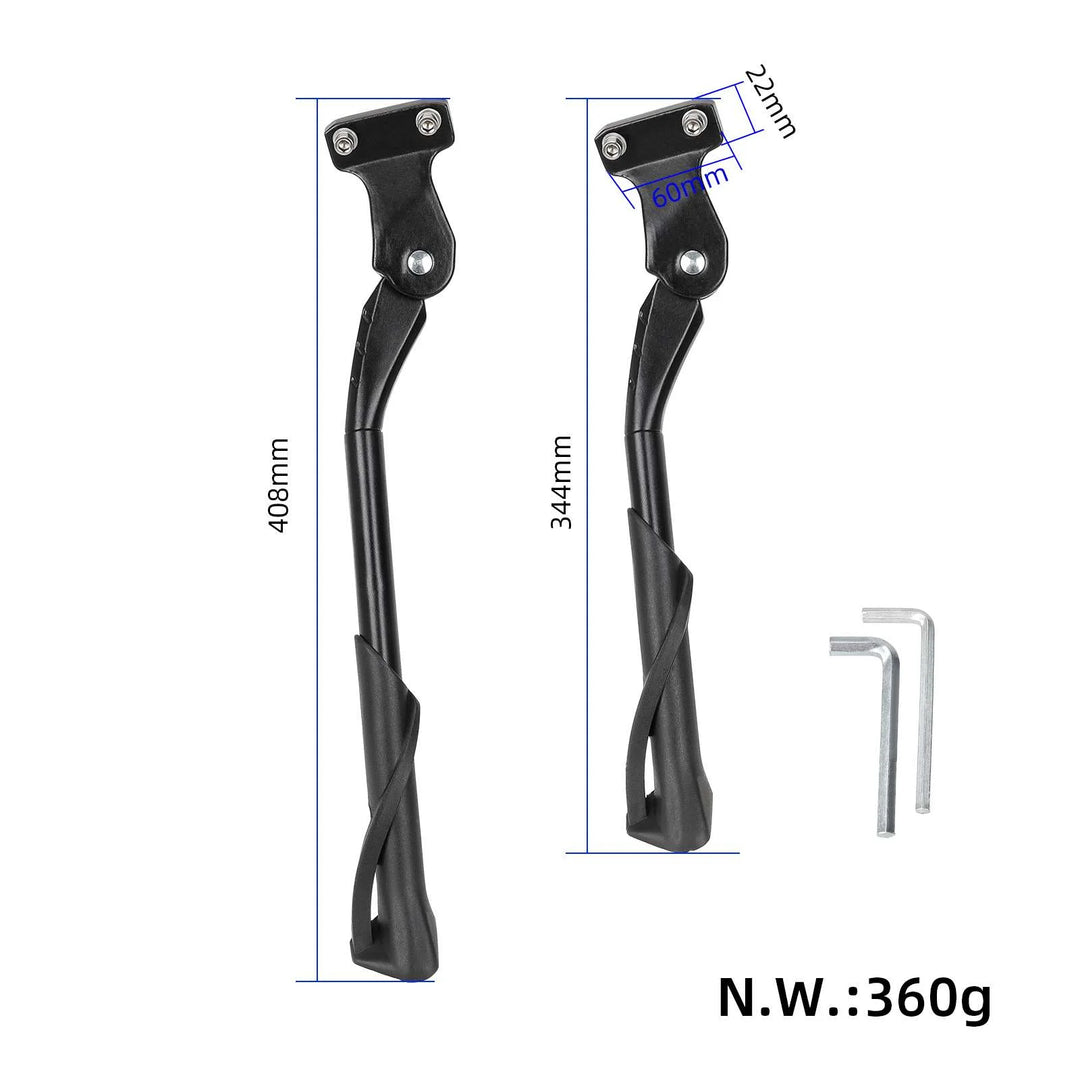 Cavalletto per bicicletta con poggiapiede regolabile da 24-29 pollici, cavalletto regolabile per mountain bike, cavalletto antiscivolo, cavalletto laterale singolo universale per BMX e bici per bambini