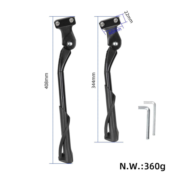 Cavalletto per bicicletta con poggiapiede regolabile da 24-29 pollici, cavalletto regolabile per mountain bike, cavalletto antiscivolo, cavalletto laterale singolo universale per BMX e bici per bambini