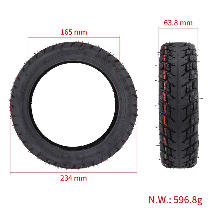 Ulip 60/70-6.5 Pneumatico Tubeless Fuoristrada con Valvola 10 pollici 60/70-6.5 Pneumatici Fuoristrada Tubeless per Scooter Elettrico con Ugello Gas per Scooter Elettrico Ninebot Max G30 Accessorio di Ricambio