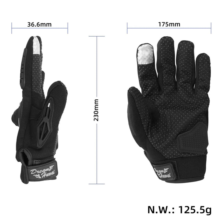 L Guanti da ciclismo da donna traspiranti primaverili autunnali Guanti da ciclismo da uomo Guanti da moto touchscreen resistenti agli urti Leggeri Primavera/Autunno Nero Guscio protettivo in PE resistente all&