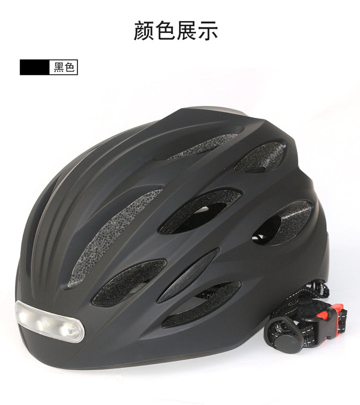Caschi da Bici Neri Taglia L per Adulti - Casco da Bicicletta Regolabile con Luci LED Anteriori e Posteriori per Adulti Uomini Donne Casco per Scooter per Pendolarismo, Ciclismo su Strada, Pattinaggio, Scooter