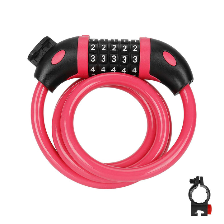 Lucchetto Nero a Cinque Cifre con Combinazione 5 Cifre Lucchetto per Bicicletta 1250mm * 12mm Cavo d&