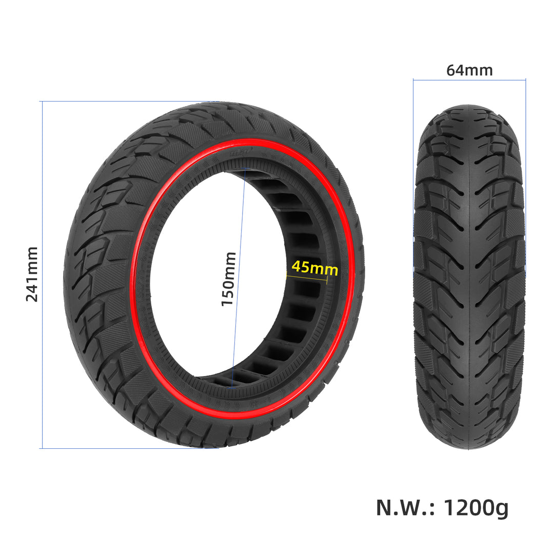 Ulip 10*2.5 Solid Tire with Red Circle with 45mm Slot Ulip 10*2.5 Honeycomb Explosion-proof Tires Max G30 G30D G30LP F2 F2 PRO F2 PLUS Electric Scooter 60/70-6.5 Solid Parts