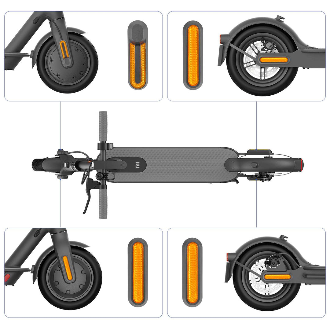 4 Pezzi Gusci Decorativi Grigio Con Barre Catarifrangenti Gialle Per m365 1s Pro Pro2 E Lite Copriruota Guscio Protettivo Per Scooter Elettrico Xiaomi 3 M365 Pro 2 1s Tubo Riflettente Di Sicurezza Anteriore Posteriore Parti Catarifrangenti Notturne