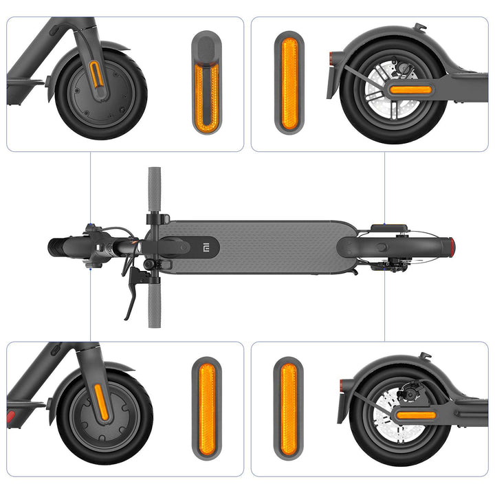 4 Pezzi Gusci Decorativi Grigio Con Barre Catarifrangenti Gialle Per m365 1s Pro Pro2 E Lite Copriruota Guscio Protettivo Per Scooter Elettrico Xiaomi 3 M365 Pro 2 1s Tubo Riflettente Di Sicurezza Anteriore Posteriore Parti Catarifrangenti Notturne