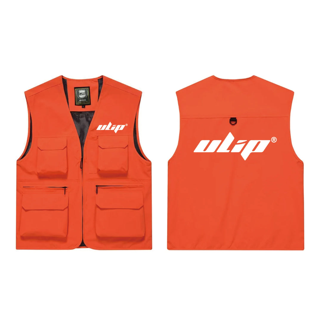 Ulip Gilet Taglia L con Riflettente Ulip Workwear Gilet Casual Traspirante Unisex Multi Tasche Gilet da Lavoro Tessuto Impermeabile ad Asciugatura Rapida