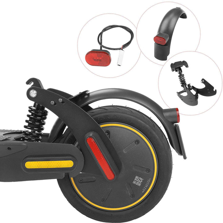 Black V2 rear suspension for G30 Max Scooter with PATENT Max G30LP/G30LE/G30E Rear Suspension Rear Shock Absorber with Rear Fender with License Plate and Enlarged Taillights