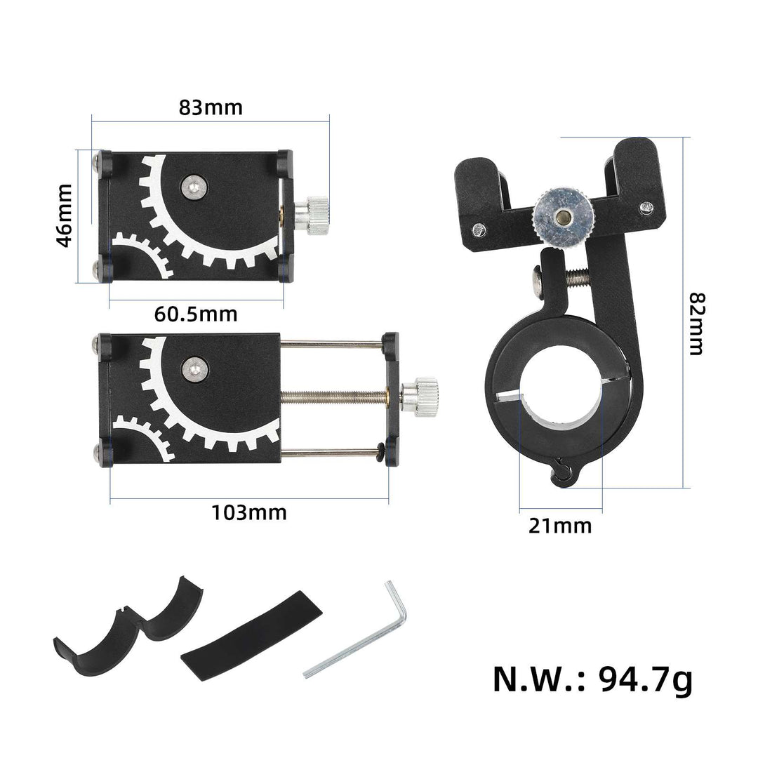 Supporto per telefono cellulare da bicicletta nero in lega di alluminio, navigazione fissa, supporto regolabile per telefono cellulare, morsetto per manubrio, staffa di montaggio per scooter elettrico Xiaomi m365 m365 Pro