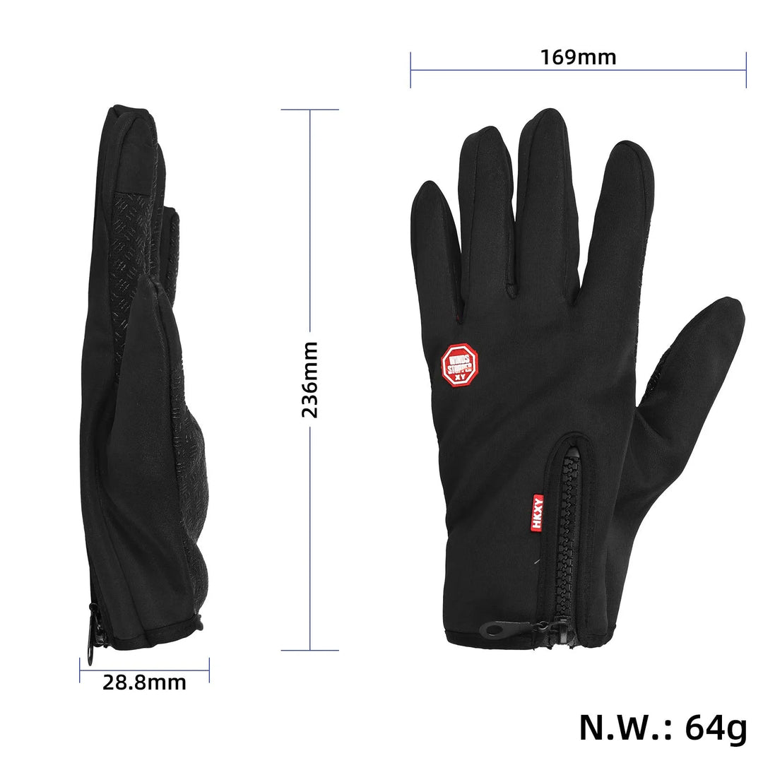 L Autumn/Winter Gloves for Outdoor Sports  Cycling Touchscreen Compatible Slip-Resistant Waterproof Windproof Fleece-Lined Warmth Cold Protection Touchscreen Adult Gloves Size L