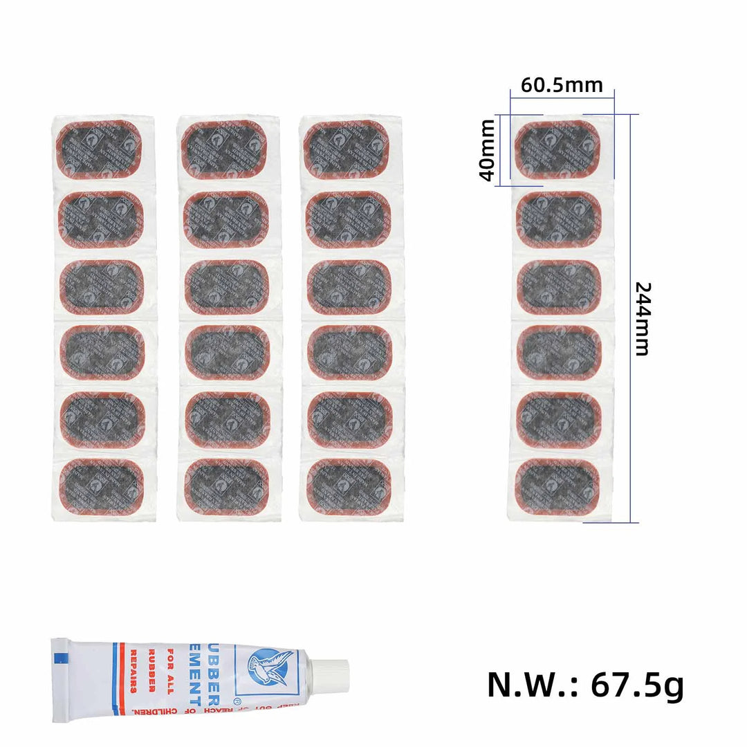 Pigeon Big Piece 24 Pcs/box-Cold Patch Bicycle and Motorcycle Patch Patch Tire Repair Tool Bicycle Tire Repair Kit MTB Cycling Flat Tyre Repair Rubber Patch Glue Lever Free Cold Patch Sealant Bike Inner Tube Repair Tool
