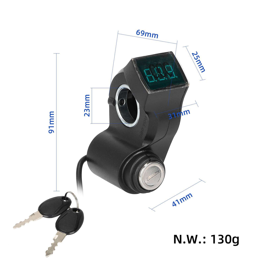 Interruttore con display digitale per accessori scooter elettrico universale Kugoo M4 interruttore di accensione a chiave interruttore display digitale interruttore elettrico scooter blocco interruttore faro impermeabile