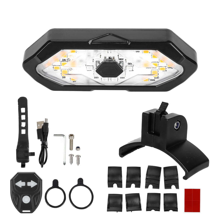 Remote Control Turn Signal Tail Light with Clips for Xiaomi M365 Pro 1S Pro2 MI3 MI4 4 Pro 4 Ultra G30 Max G30D and G30 Rear Fender LED Headlight 32 LED Super Bright Lamp Spotlights Mountain Bike Lights Universal Bicycle Waterproof Turn Signal