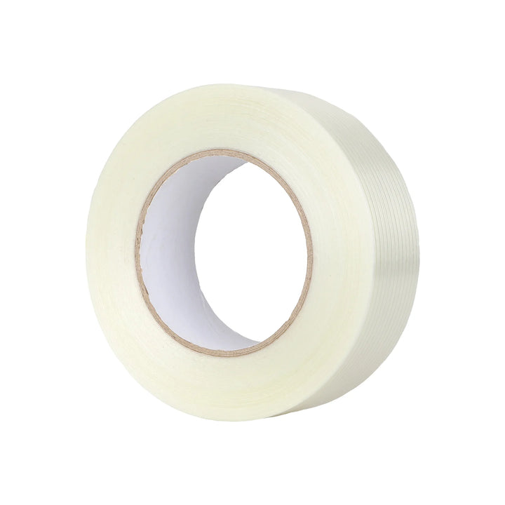 1PC 20mm*50M*0.15mm 50 Meter Striped Fiberglass Tape No Residual Glue Toy Airplane Model Super Durable Striped Fiberglass Reinforced Tape Transparent Fiber Tape Strongly Fixes Model Lithium Battery Refrigerator and Bundles Heavy Objects Fiberglass Tape
