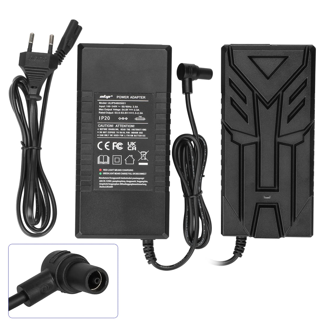 Ulip 54.6V2.3A Charger with Hollow Head EU Plug For Xiaomi 4 Pro 2nd Gen Xiaomi 4 Ultra Navee S65 Xiaomi 5 Xiaomi Pro Scooter Ulip 54.6V 2.3A Transformers European Standard Battery Charger Electric Scooter Power Adapter Charging Equipment Accessories