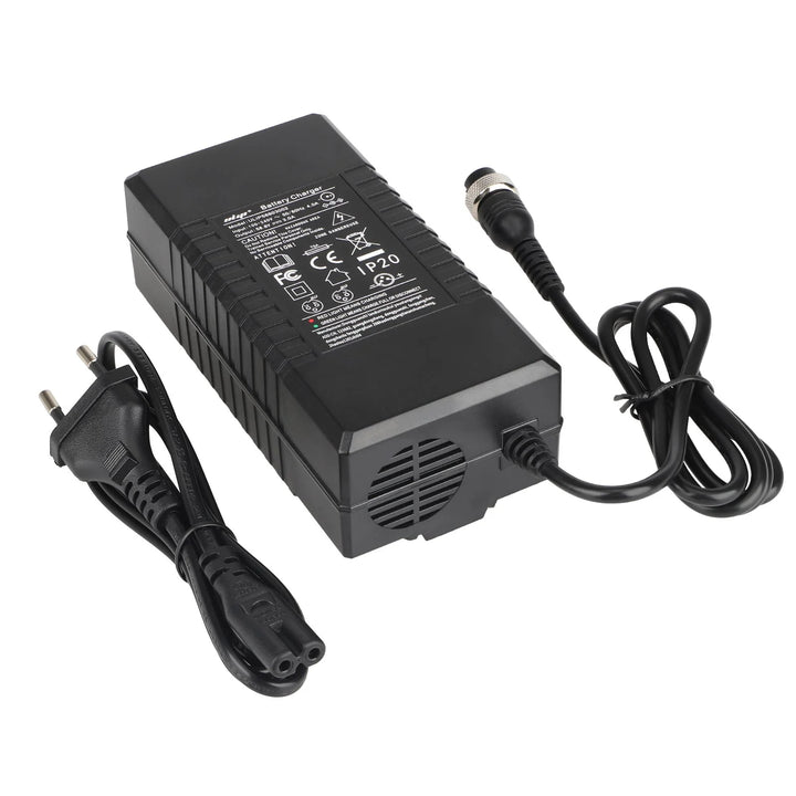 Ulip 42V~58.8V 3A GX16 Head Over Certified Charger EU Plug with CE And FCC Certification for 48V To 58.8C And 52C To 58.8C Chargers Li-ion Battery Pack Charger Power Adapte Input 100-240V 48V 13S Lithium Skateboard Balance Vehicle Battery with Fan