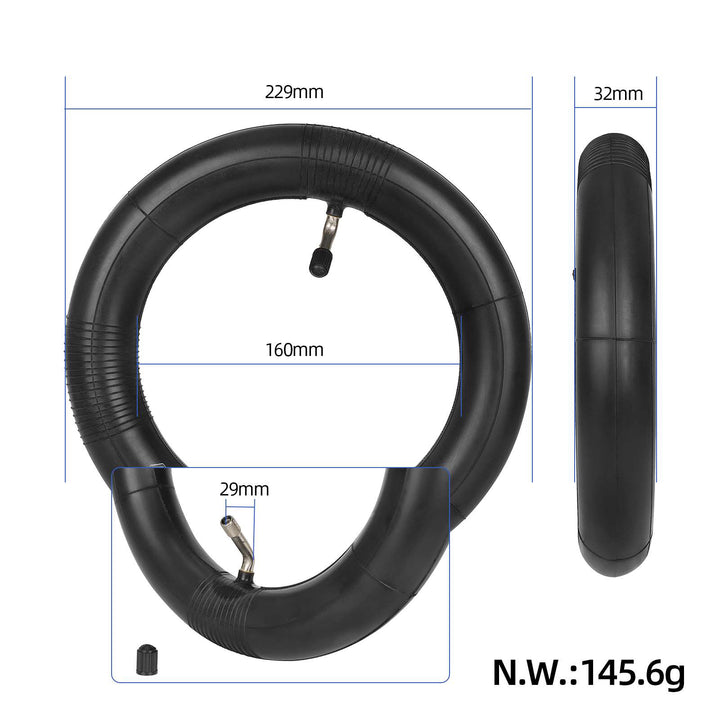 ULIP Heavy-Duty 10x2 10x2.125 10×2.5 Thickening Inner Tube with 45° Angled Valve for Electric Scooter Bike Trike Butyl Rubber Double Thickness Wear-Resistant Shock-Absorbing Fits 10x1.90-2.50 Self-Balancing Scooters and Other 10&