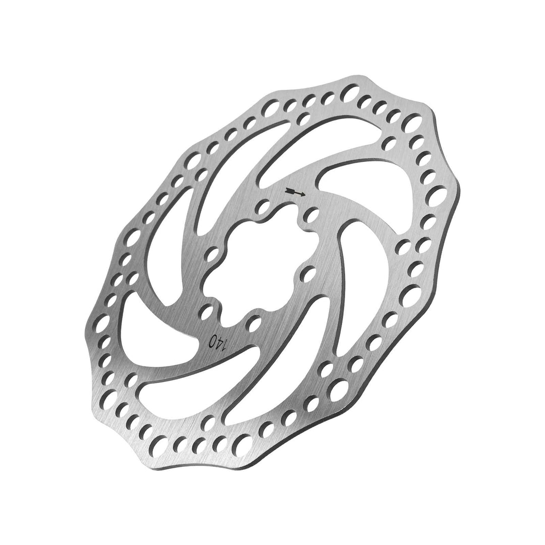 Rotore freno a disco a forma di fiore a 6 fori da 140 mm con viti Vendita calda Rotore a disco a 6 fori in pezzo unico Rotore freno a disco da 140 mm per scooter elettrico con viti Accessori per scooter elettrico