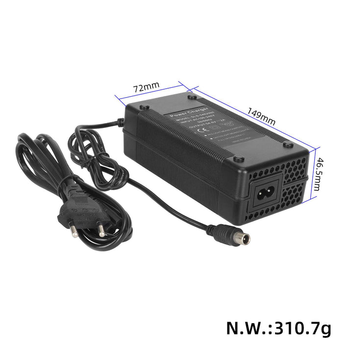Caricatore da 48V a 54,6V 2A con spina Mi e spina EU per bici elettriche ENGWE EP-2 Pro Engine Pro Engine, scooter elettrici, caricabatterie al litio Li-ion, adattatore di alimentazione 54,6V2A