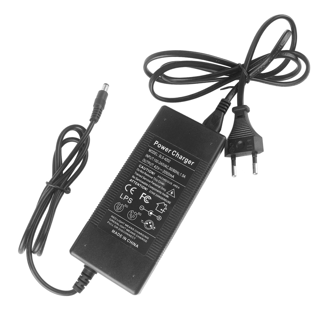 42V 2A Charger with DC2.1 5521 5.5*2.1 Connector and EU Plug Electric Vehicle Electric Scooter DC Head Charger Lithium Battery Charger 36v42v Round Head Power Cord Accessories Lithium Battery Power Adapter