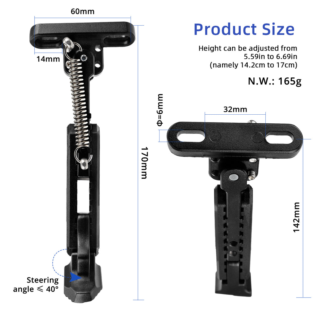 V2 Black Adjustable Aluminum kickstand for Segway Max G30 Kickstand Foot Support Side Stand Packing Rack Kickstand Parking Foot Support Stand For Ninebot Max G30 Kaabo Mantis 10 Vsett 9 Electric Scooter Adjustable Kickstand Accessories