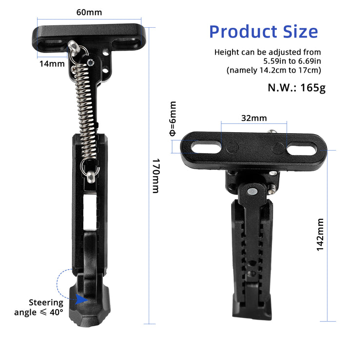 V2 Black Adjustable Aluminum kickstand for Segway Max G30 Kickstand Foot Support Side Stand Packing Rack Kickstand Parking Foot Support Stand For Ninebot Max G30 Kaabo Mantis 10 Vsett 9 Electric Scooter Adjustable Kickstand Accessories