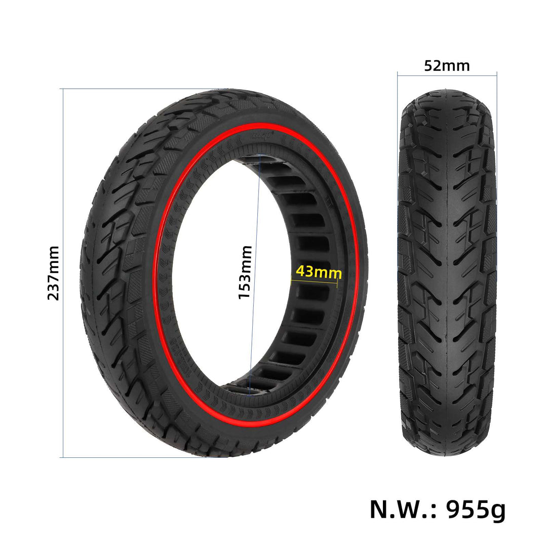 ULIP 10*2.125 250*54 Solid Tire with Red Circle for Ninebot F20 F25 F30 F40 and Xiaomi 4 Scooter Xiaomi 4 Lite 2nd Gen 10*2.125 Solid Tire 10*2.125-6.6 Tre 55 80-6.6 Tyre with Slot 42mm ID 152mm Anti-puncture Explosion-proof Shock-absorbing Solid Tyre