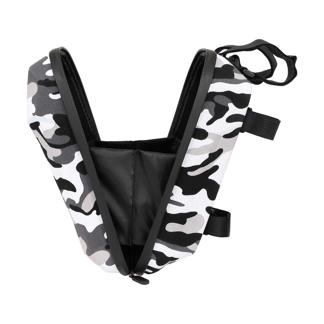 Camo Gray 3L Big Front Bag PU+EVA Carrier Hanging Head Handle Front Charger Bag Tool Storage Bag for Xiaomi Mijia M365/Ninebot ES2 ES1 Electric Scooter Electric Scooter Front Bag Waterproof EVA Hard Shell Bags Reflective Handlebar Hanging Bag Storage Bag
