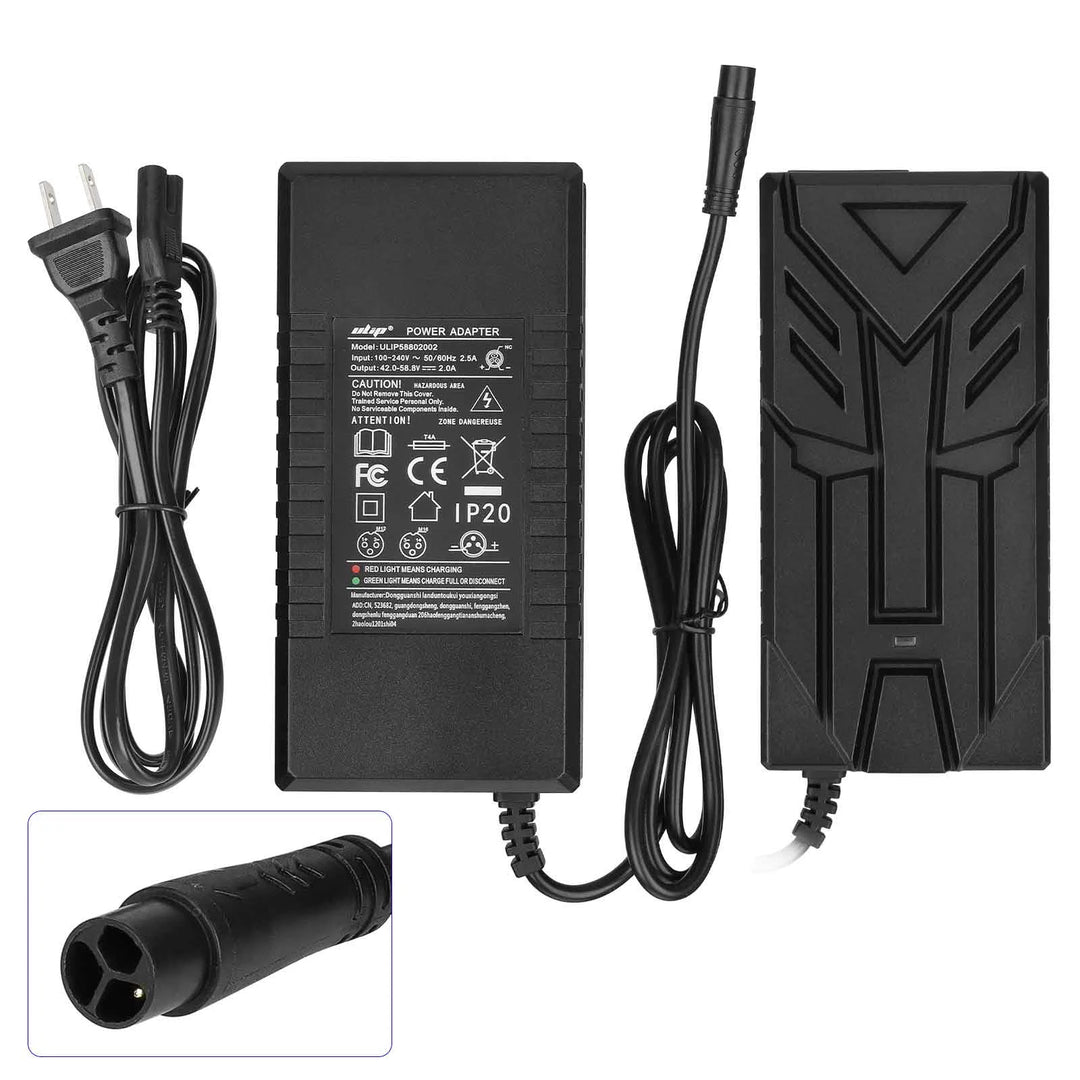 Caricabatterie Ulip 58.8V2A con testina LP16-3P piccola, spina EU, Ulip Small Eight Ming Head 58.8V2A, trasformatore standard europeo, caricabatterie per batteria scooter elettrico, adattatore di alimentazione