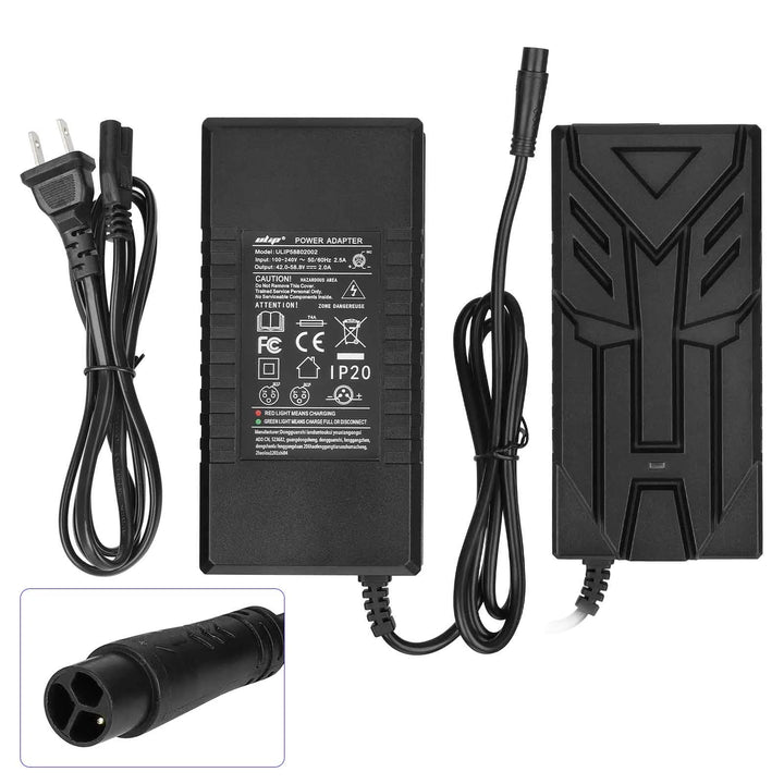 Caricabatterie Ulip 58.8V2A con testina LP16-3P piccola, spina EU, Ulip Small Eight Ming Head 58.8V2A, trasformatore standard europeo, caricabatterie per batteria scooter elettrico, adattatore di alimentazione