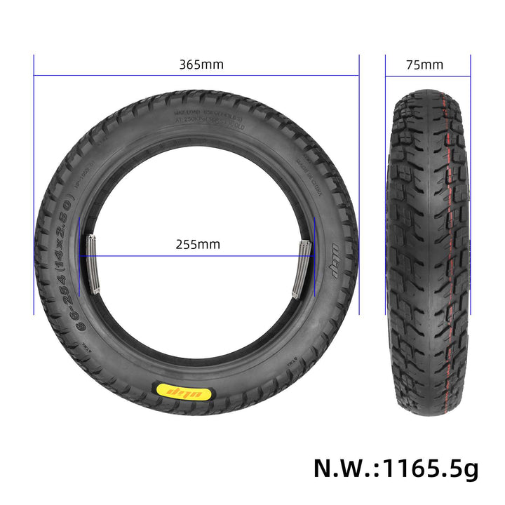 Ulip 66-254(14*2.5) Off-Road Tubeless Tire Pneumatic Wheel Tire For 14 Inch Electric Bicycle Electric Bicycle Wheels 14*2.50 Tires14x2.5(66-254) Off-Road Vacuum Tire Electric Vehicle 14 Inch Thick Off-Road Tire
