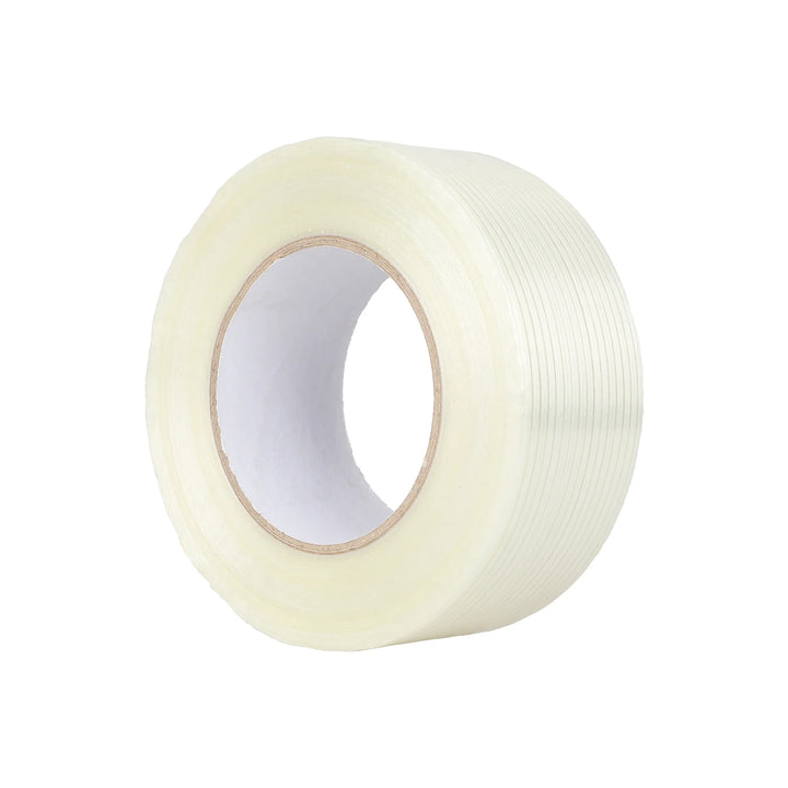 1PC 20mm*50M*0.15mm 50 Meter Striped Fiberglass Tape No Residual Glue Toy Airplane Model Super Durable Striped Fiberglass Reinforced Tape Transparent Fiber Tape Strongly Fixes Model Lithium Battery Refrigerator and Bundles Heavy Objects Fiberglass Tape
