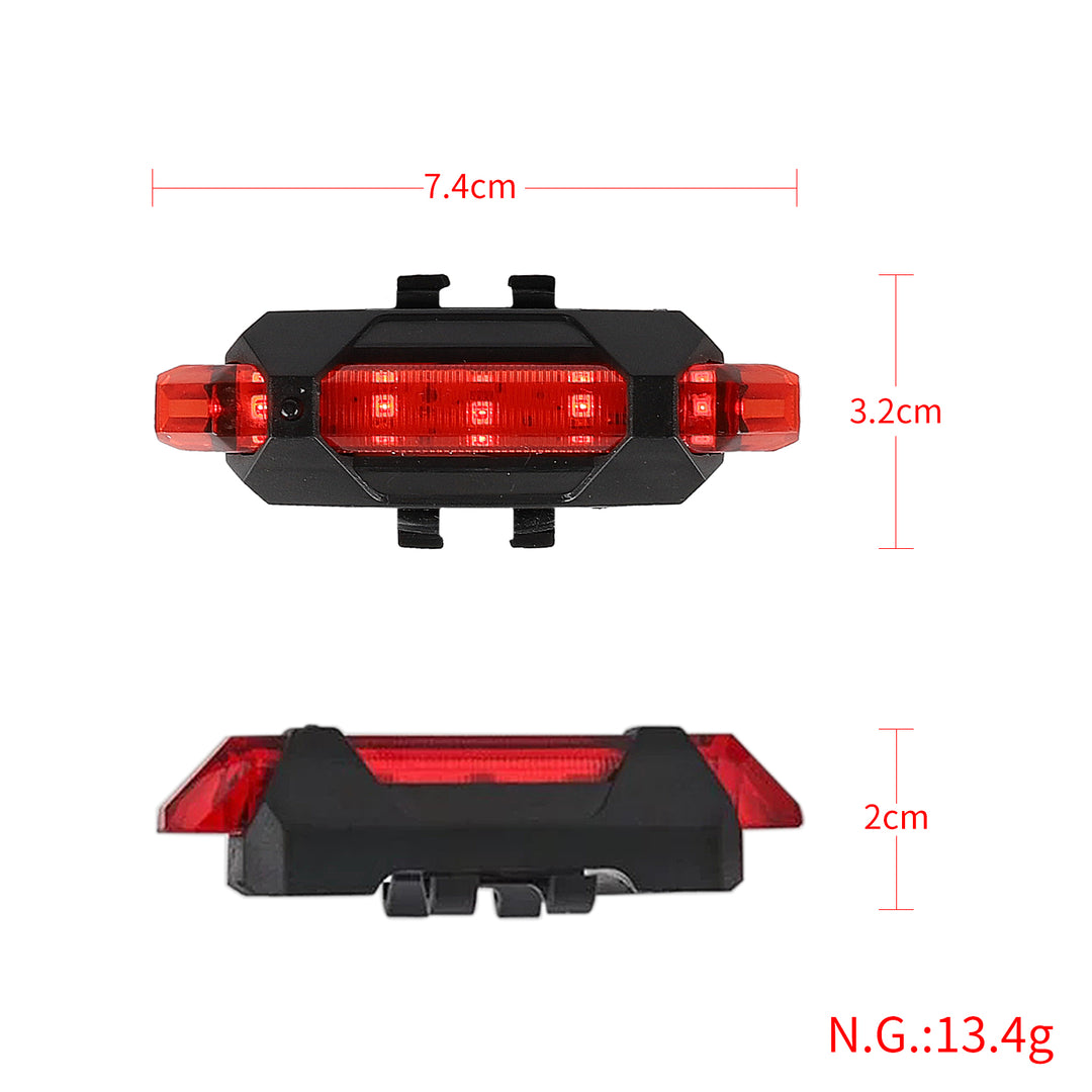 Red USB Rechargeable Bicycle Warning Tail Light Bicycle Tail Light Outdoor Cycling Led High Brightness Bicycle Light