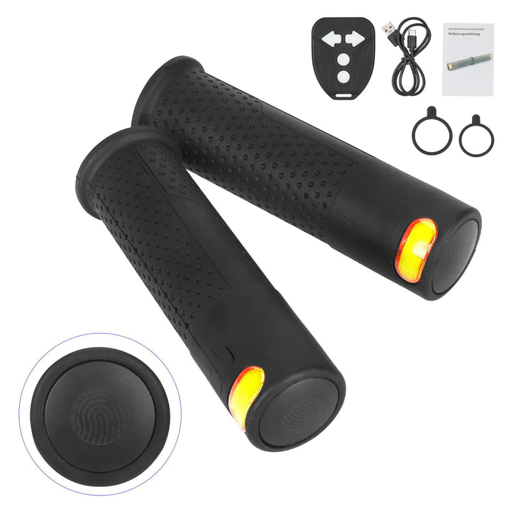 Gray Electric Scooter Turn Signal, USB Rechargeable Scooter Handle Grips,Smart Scooter Handlebar Warning Light with Remote Control, Waterproof Compatible with XIAOMI M365 Pro2 1S Ninebot G30 ES1 ES2 ES4 Electric Scooters