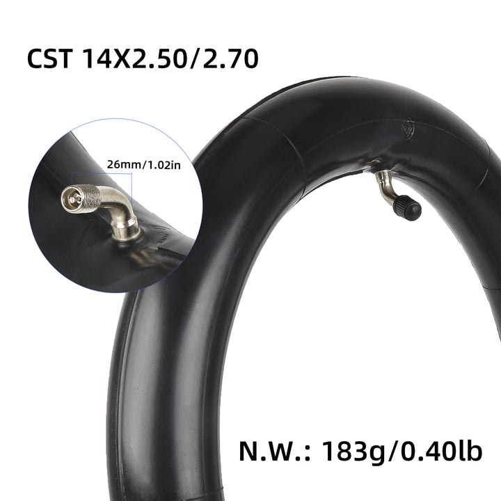 CST 14*2.5 Pneumatico Interno con Valvola Piega a 60 Gradi CST Pneumatici per Bici Elettriche da 14 Pollici 14X2.50 Gomma per Bicicletta per Bambini con Ugello Curvo Camera d&