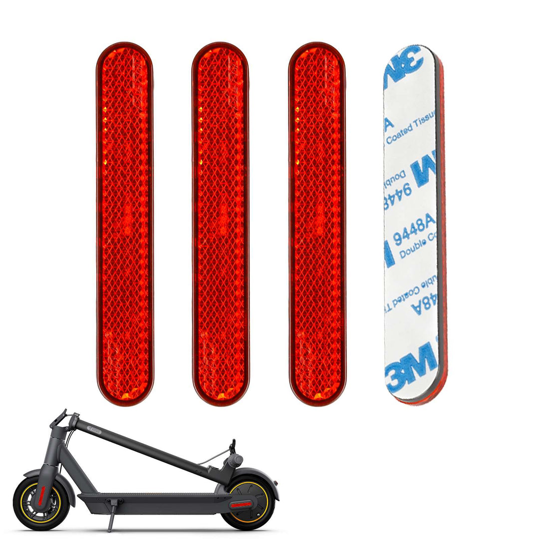 4 Pcs Yellow Segway Scooter G30 Max Reflective Strips Reflective Stickers Max G30 Plastic Cover Reflective Safety Stickers Front Rear Wheel Cover Waterproof Reflective Sticker For Ninebot Max G30 Electric Scooter Warning Dustproof Reflective Sticker