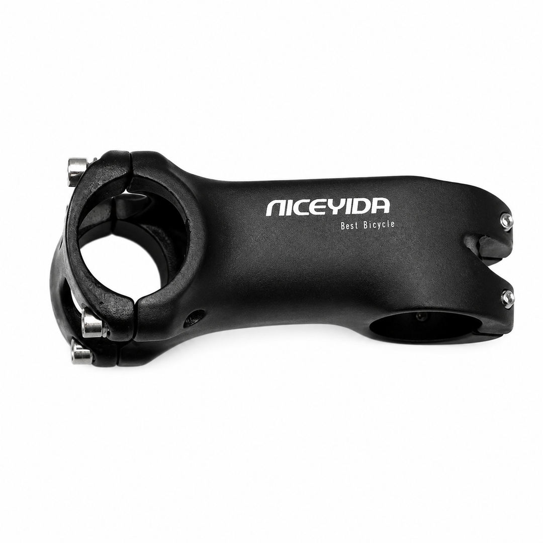 ATTACCO MANUBRIO MYD-HS210 28.6*31.8, EST:80/90/100 ANODIZZATO NERO OPACO