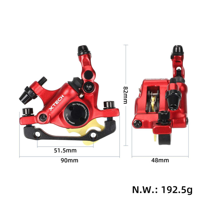 Red Xtech Oil Brake for Refitting Xiaomi Pro Scooter ZOOM XTECH HB100 MTB Hydraulic Disc Brake Calipers Front &amp; Rear Rotors Disc Brake Caliper Bicycle Scooter Parts