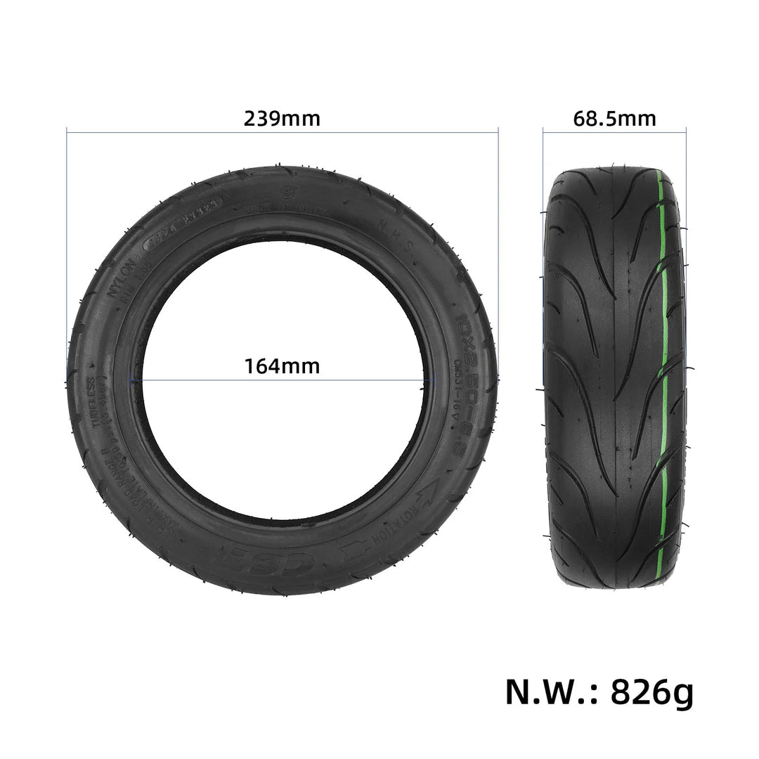 CST 10*2.50-6.5 Pneumatico sottovuoto autosigillante ispessito con gelatina 10X2.50-6.5 Pneumatico tubeless autoriparante con gelatina per monopattino elettrico INMOTION L9/SEALUP da 10 pollici Pneumatici anteriori e posteriori 4PR