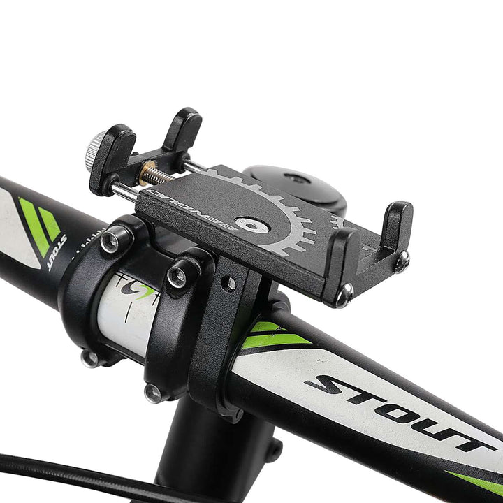 Supporto per telefono cellulare da bicicletta nero in lega di alluminio, navigazione fissa, supporto regolabile per telefono cellulare, morsetto per manubrio, staffa di montaggio per scooter elettrico Xiaomi m365 m365 Pro