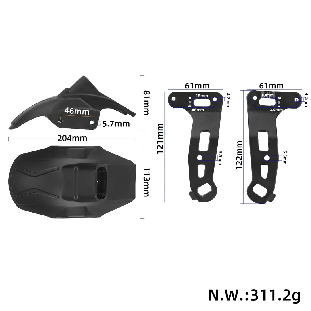 Kit parafango posteriore Kukirin G2 Master con fanale posteriore e staffe per KUGOO Kukirin G2 Master originale Parafango ruota posteriore scooter elettrico Parafango con luce posteriore e parti di ricambio di supporto