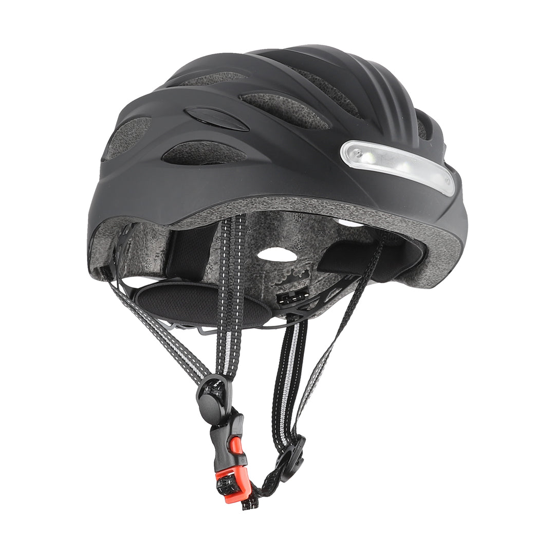 Caschi da Bici Neri Taglia L per Adulti - Casco da Bicicletta Regolabile con Luci LED Anteriori e Posteriori per Adulti Uomini Donne Casco per Scooter per Pendolarismo, Ciclismo su Strada, Pattinaggio, Scooter