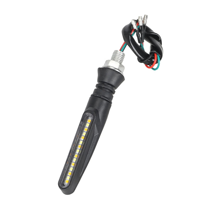 Motorcycle LED 12V Turn Signal Lights with White Daytime Running Lights and Yellow Sequential Turn Signal Lights - Aftermarket Modification Kit